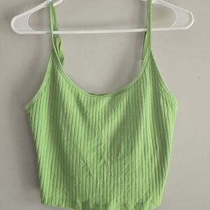 Old Navy Lime Green Ribbed Camisole With Built In Bra
